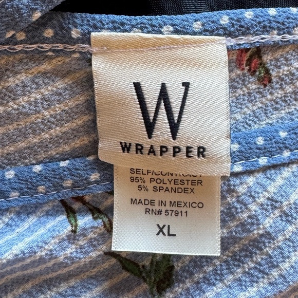 Wrapper mini blue white stripped‎ floral v neck dress - Picture 10 of 10